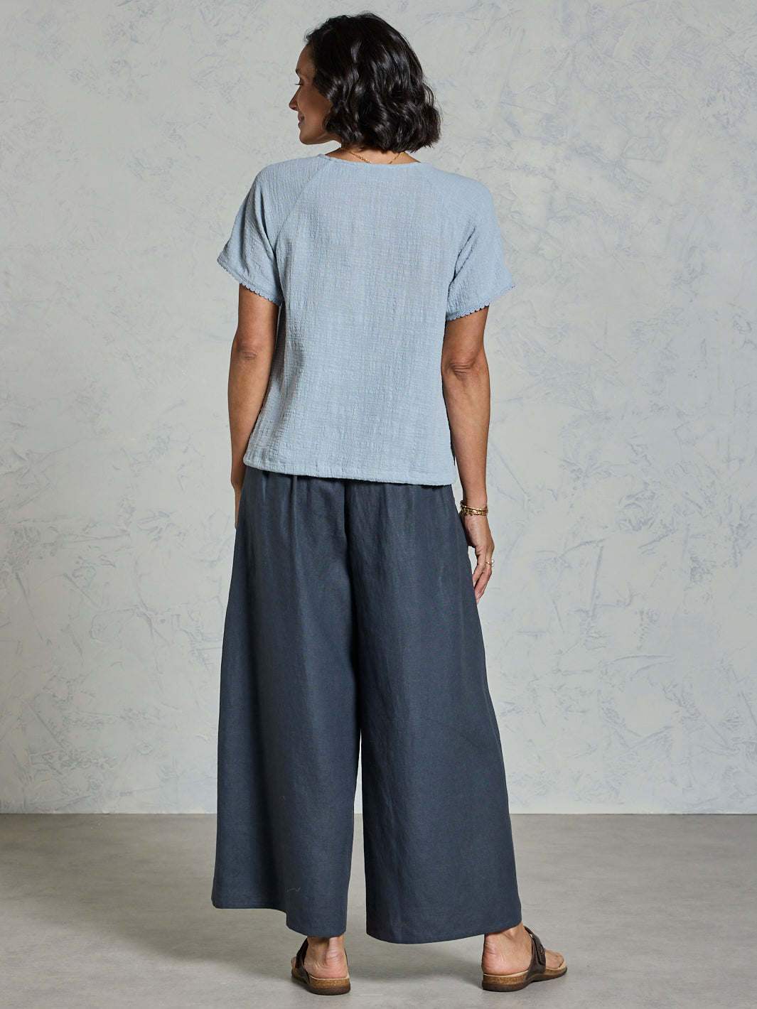 Daisy Organic Cotton Blouse Slate Blue