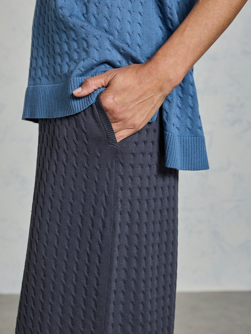 Matilda Cotton Knit Top Aegean Blue