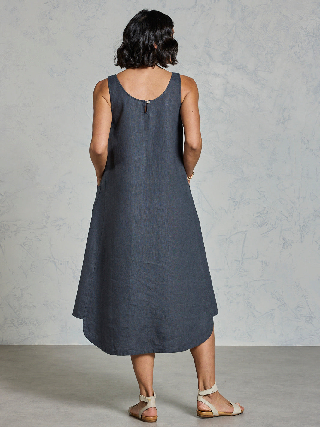 Laurel Linen Dress Charcoal