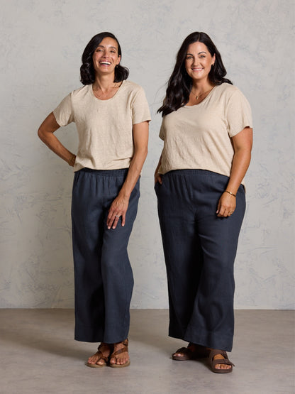 Clovelly Linen T-Shirt Stone