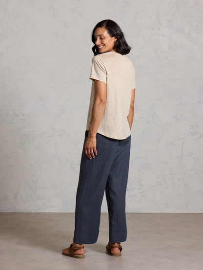 Clovelly Linen T-Shirt Stone