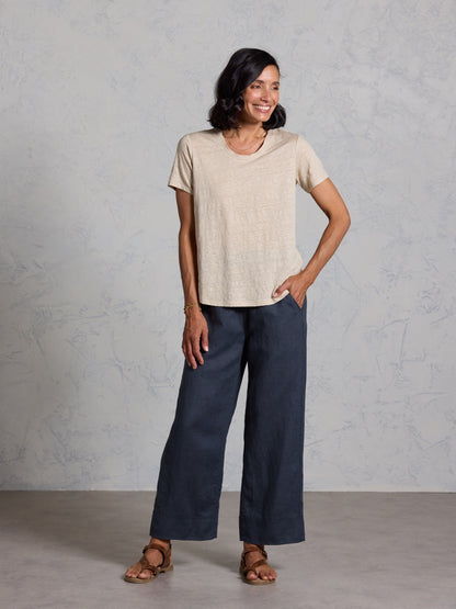 Clovelly Linen T-Shirt Stone