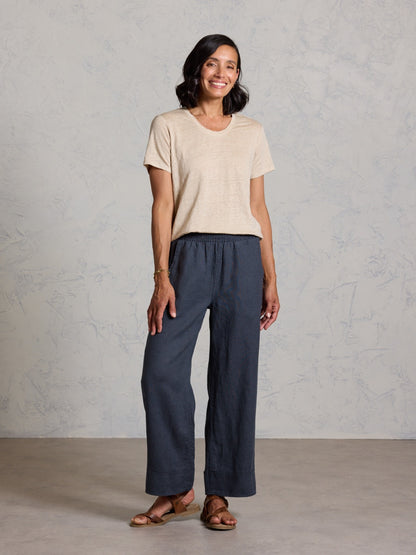 Clovelly Linen T-Shirt Stone