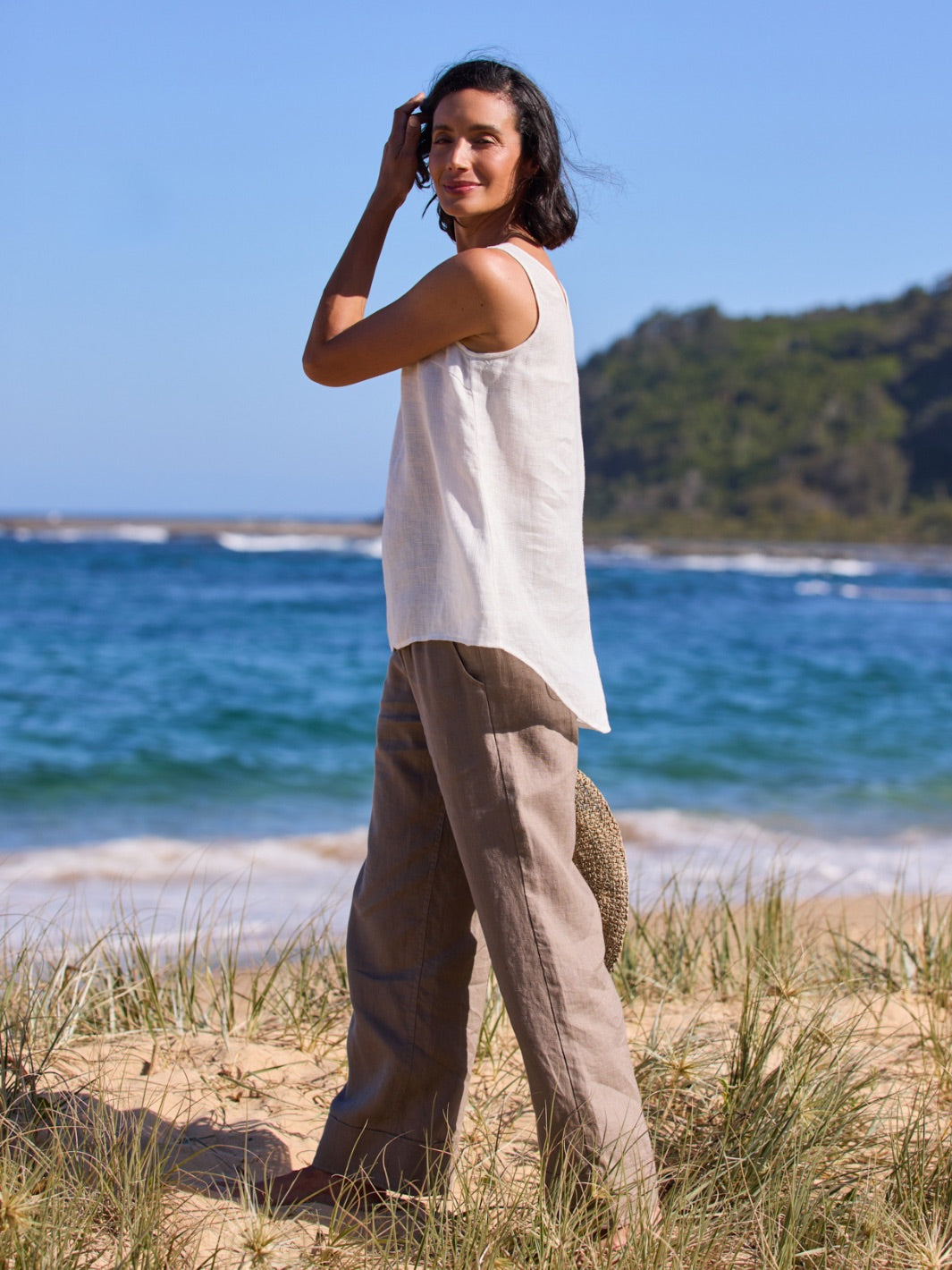 Tilba Linen Top Coconut
