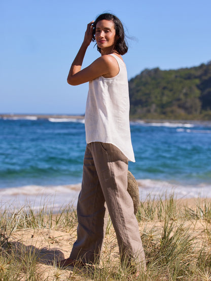 Tilba Linen Top Coconut