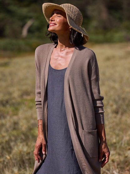 Jarrah Merino Wool Knit Cardigan Elm