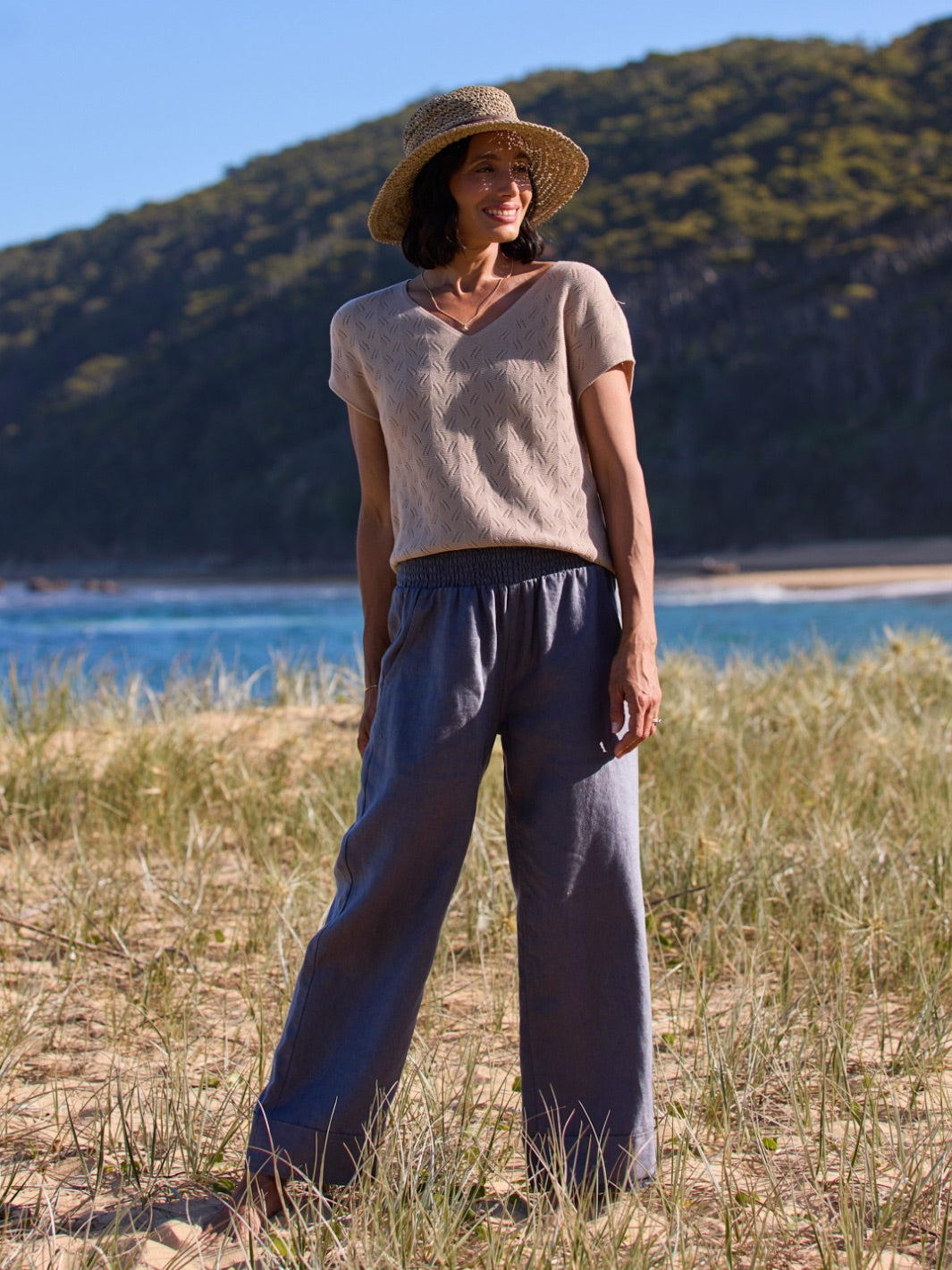 Yamba Linen Pants Charcoal