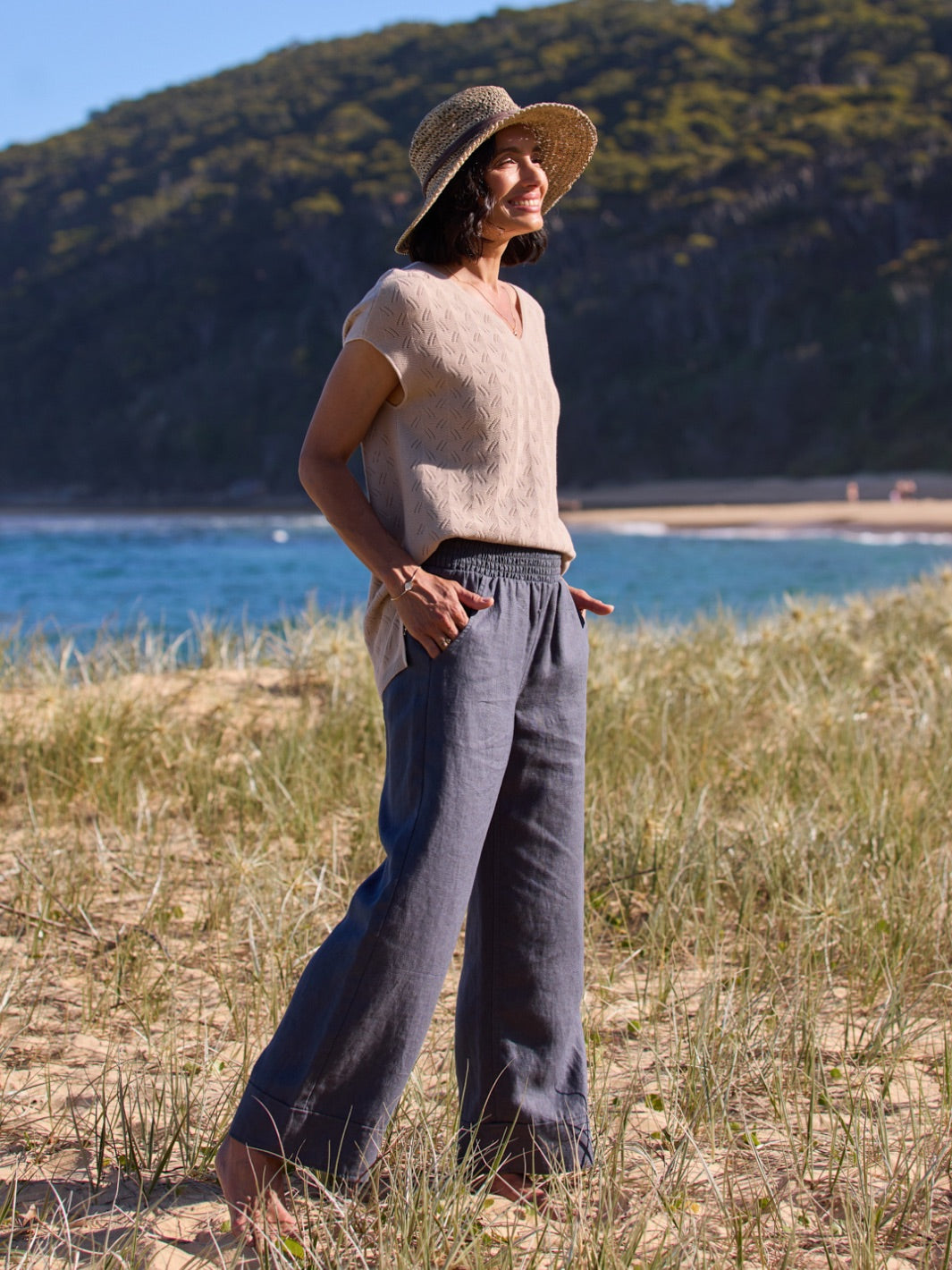 Yamba Linen Pants Charcoal
