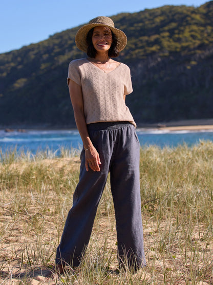 Yamba Linen Pants Charcoal