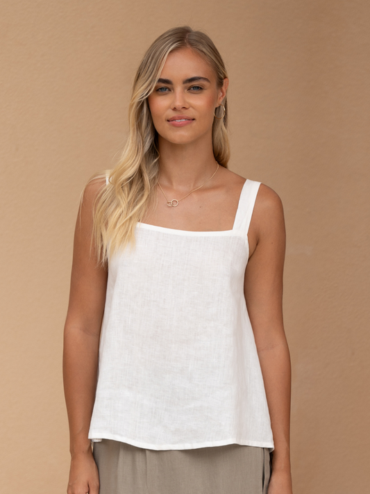 Soella Linen Top Coconut