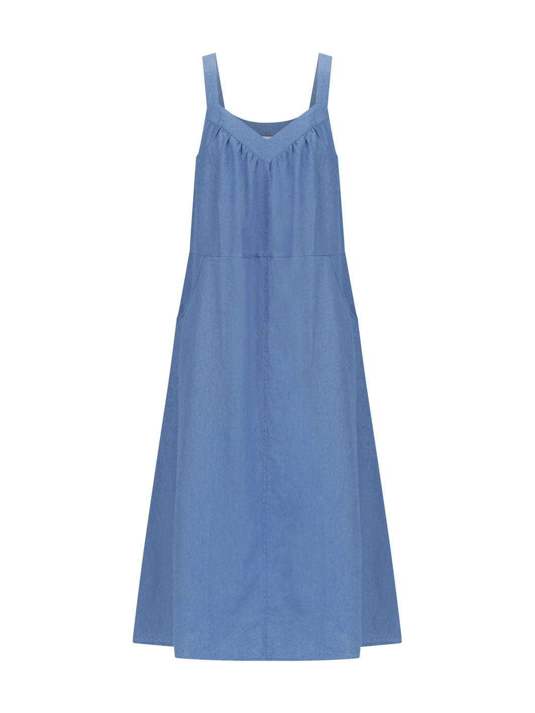 Angelina Linen Dress Aegean Blue