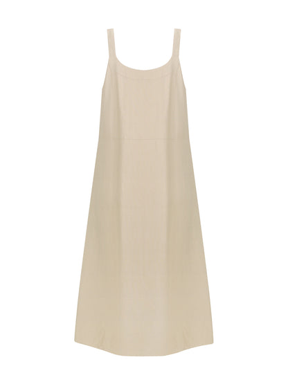 Angelina Linen Dress Stone
