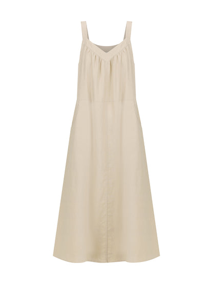 Angelina Linen Dress Stone