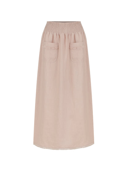 Aurora French Linen Skirt Tea Rose
