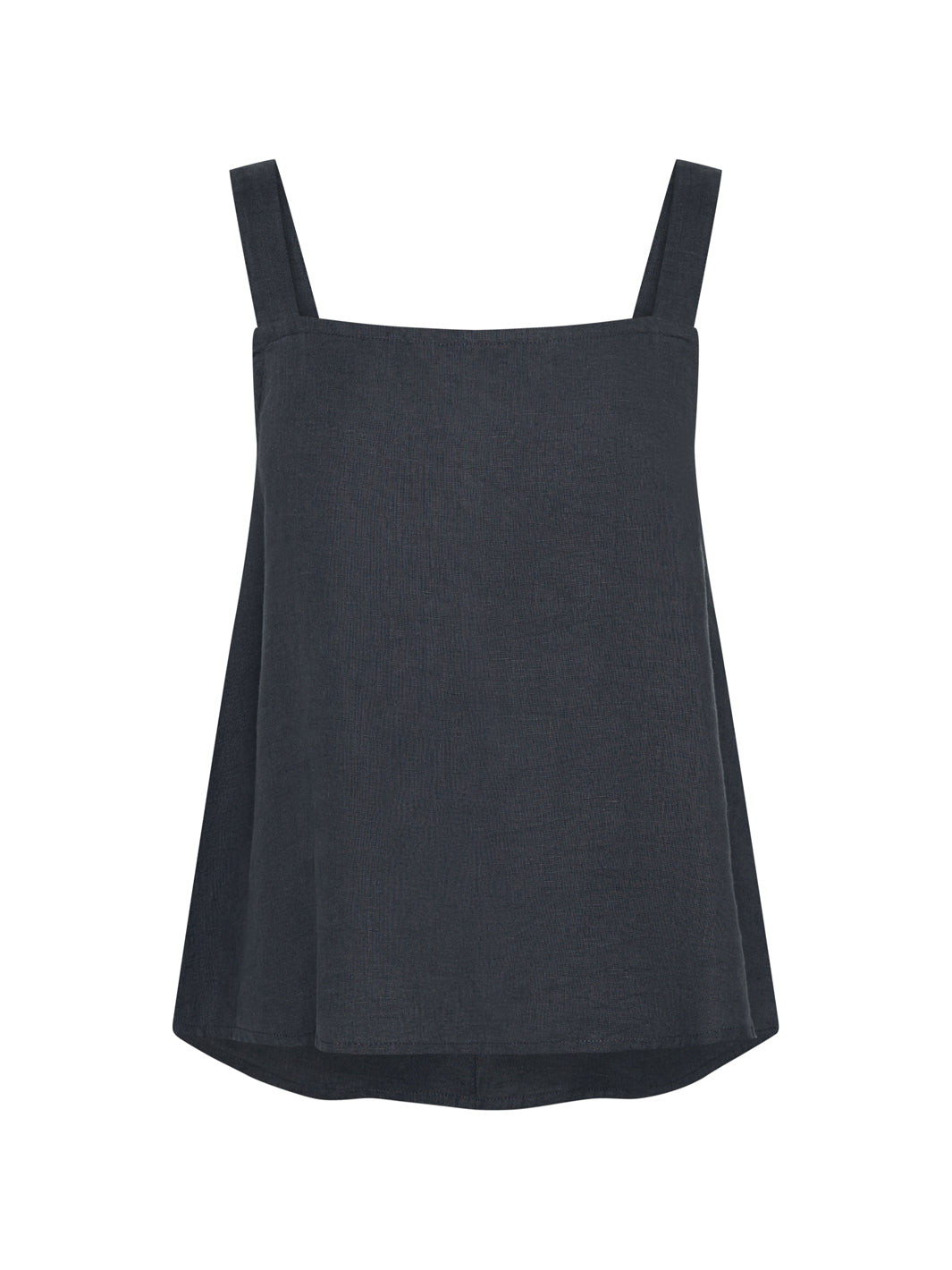 Soella Linen Top Charcoal