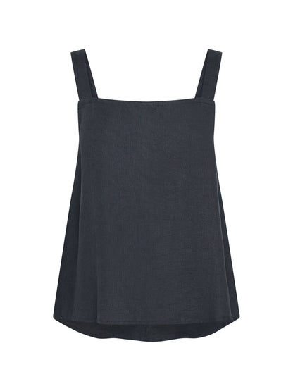 Soella Linen Top Charcoal