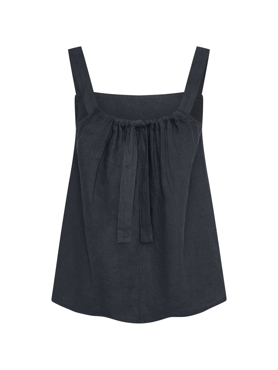 Soella Linen Top Charcoal