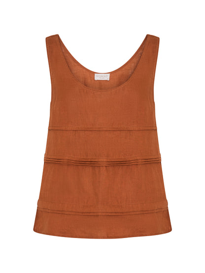 Stella Linen Top Rust