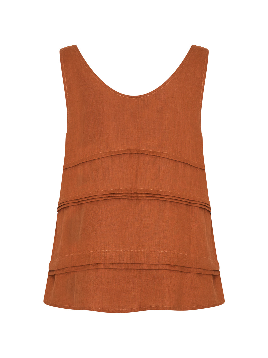 Stella Linen Top Rust