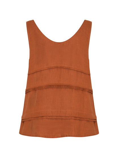 Stella Linen Top Rust