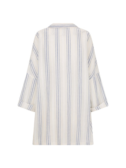 White and blue cotton jacket.