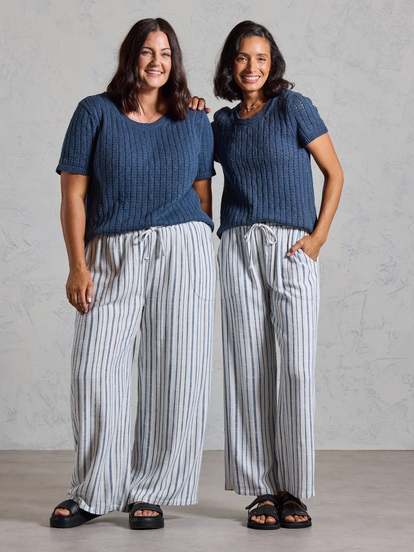 Jolie Linen Blend Pants Coastal Blue