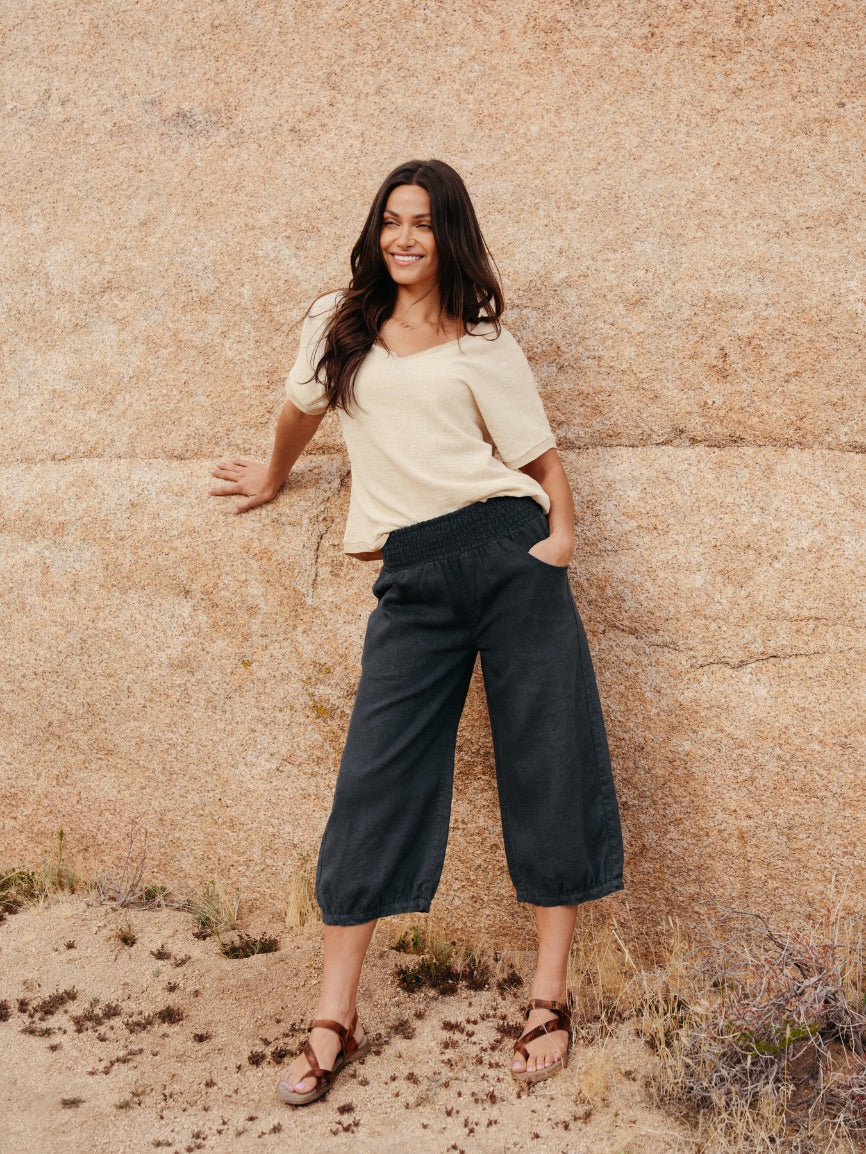 Marrakech Linen Pants Charcoal