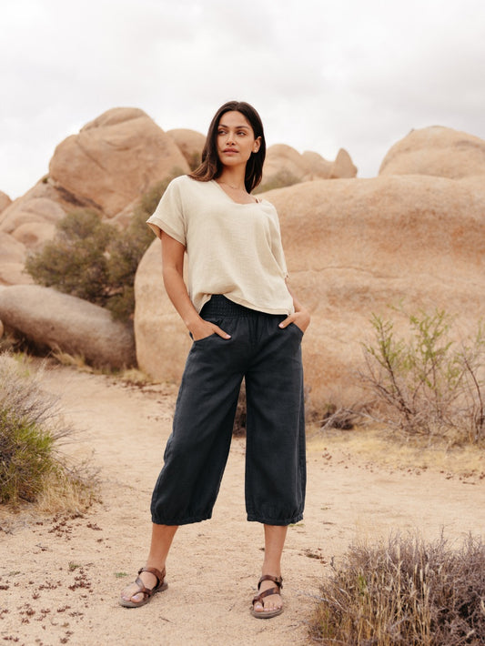 Marrakech Linen Pants Charcoal