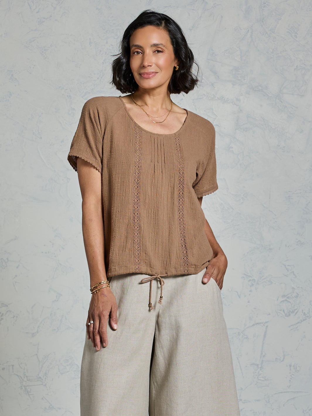 Daisy Organic Cotton Blouse Cinnamon