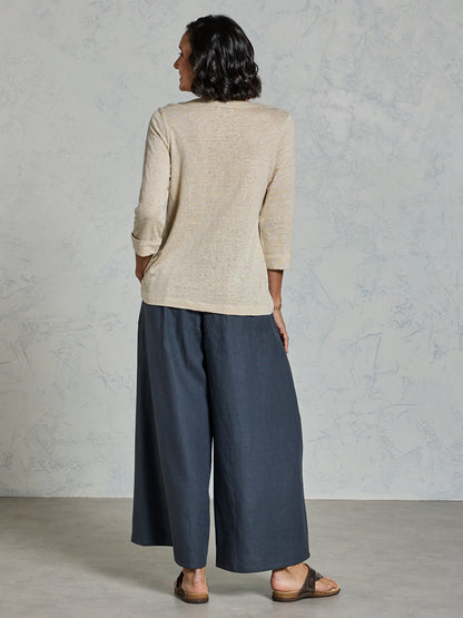 Marlee Linen Jersey Top Stone