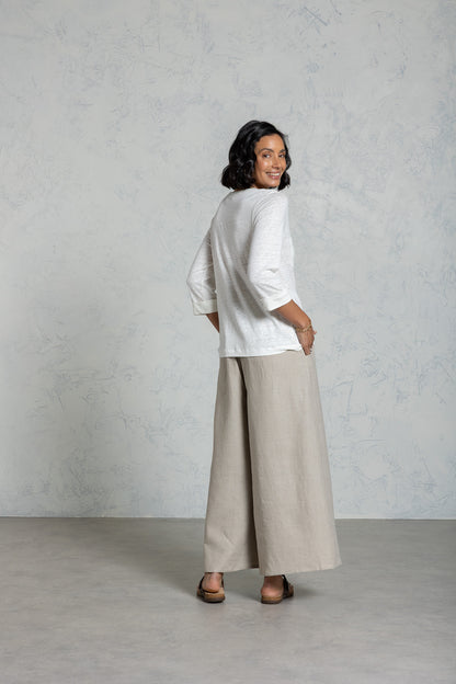 Marlee Linen Jersey Top Coconut