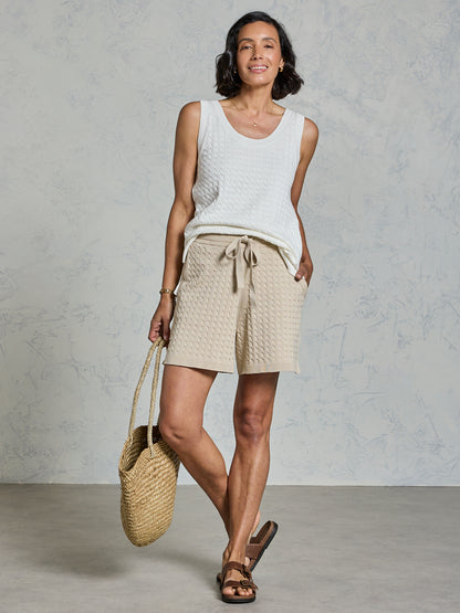 Lennox Cotton Knit Shorts Stone