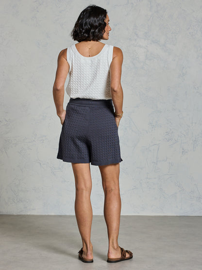 Lennox Cotton Knit Shorts Charcoal