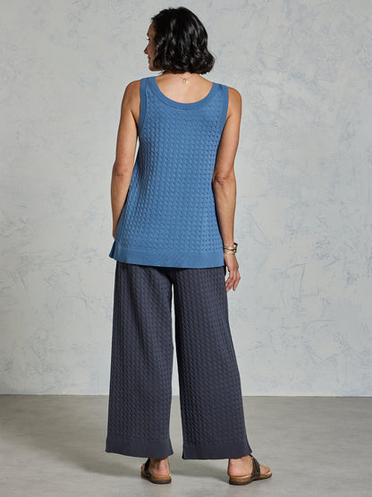 Matilda Cotton Knit Top Aegean Blue