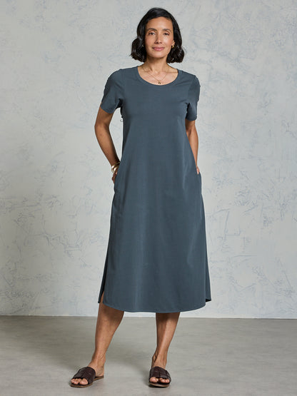 Iluka Cotton Jersey Dress Charcoal