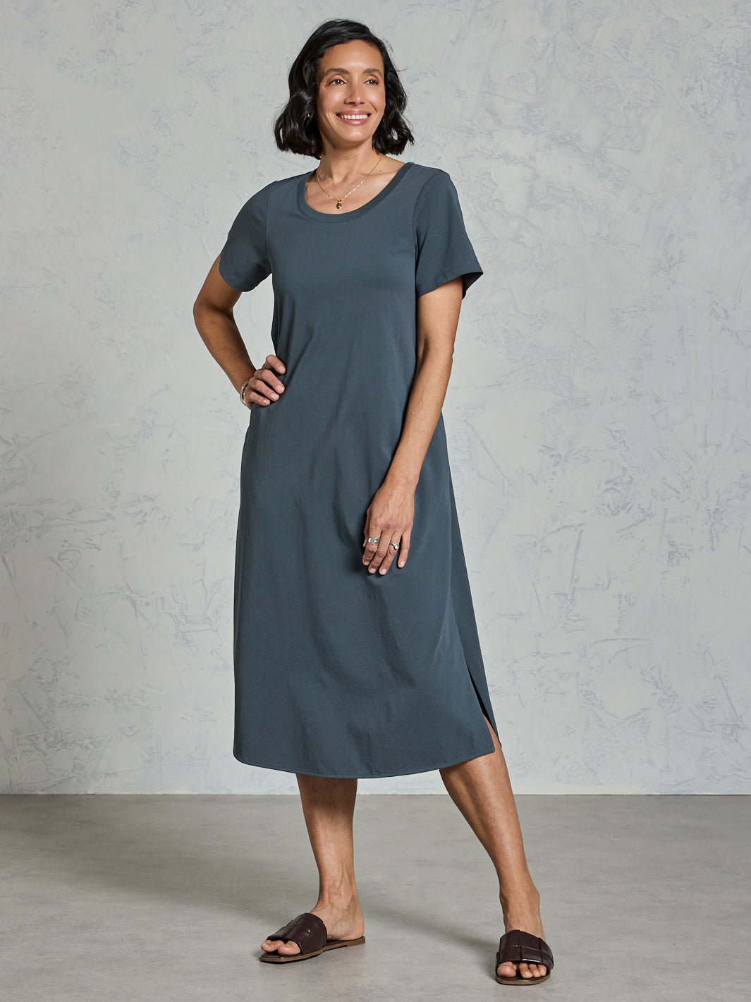 Iluka Cotton Jersey Dress Charcoal