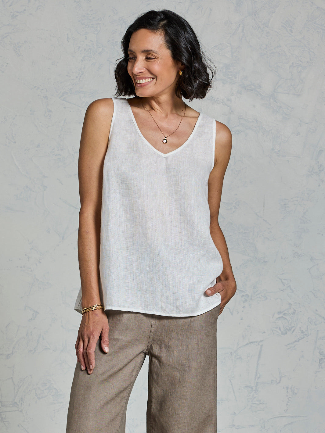 Tilba Linen Top Coconut