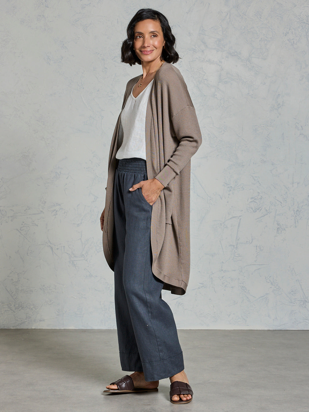 Jarrah Merino Wool Knit Cardigan Elm