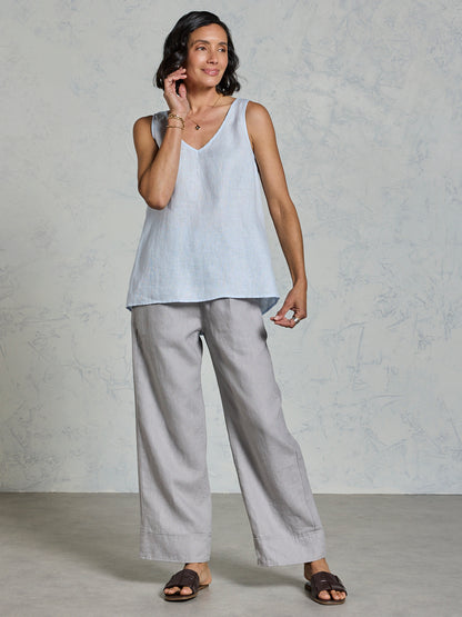 Tilba Linen Top Serene Blue
