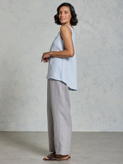 Tilba Linen Top Serene Blue