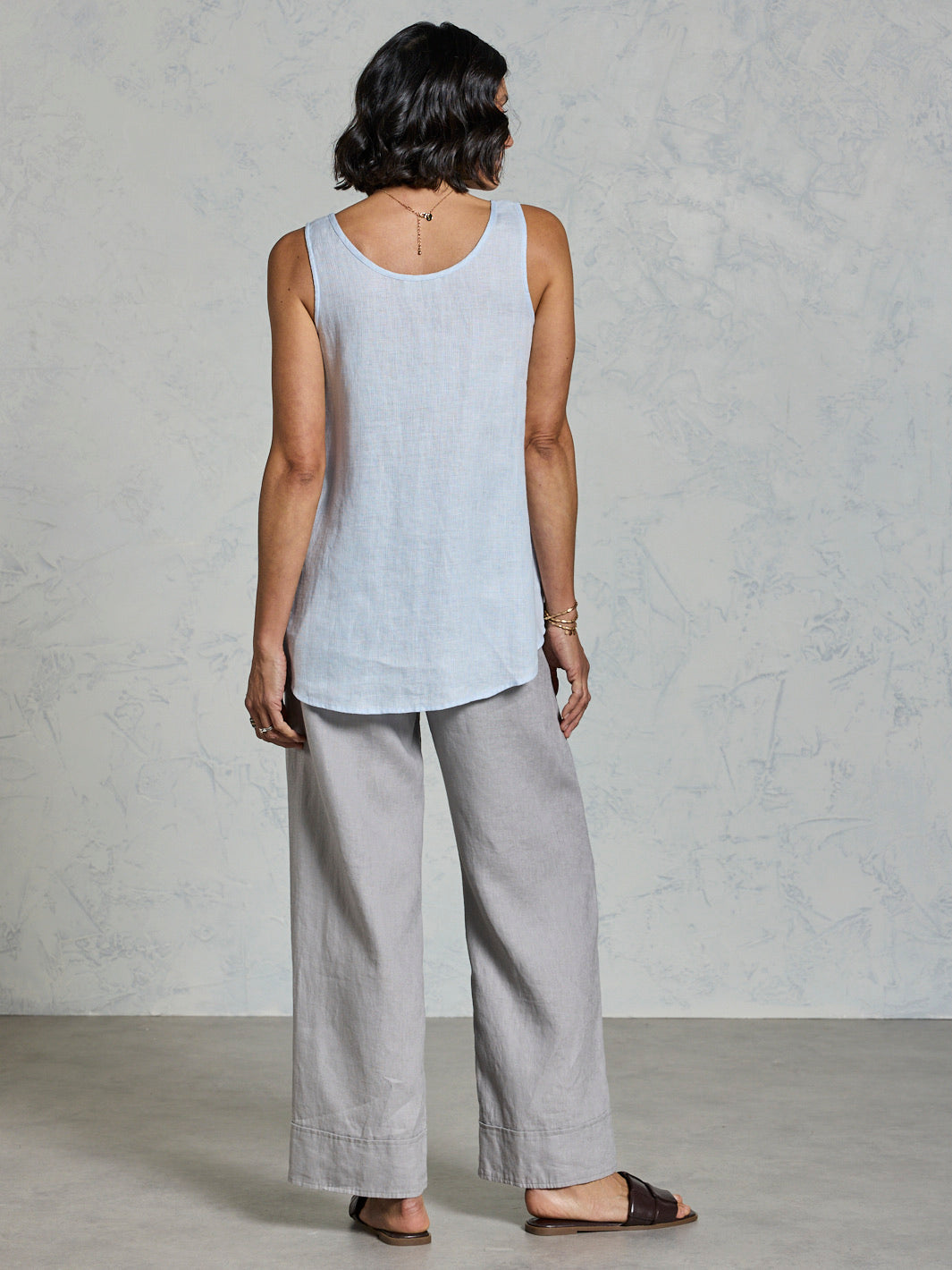Tilba Linen Top Serene Blue
