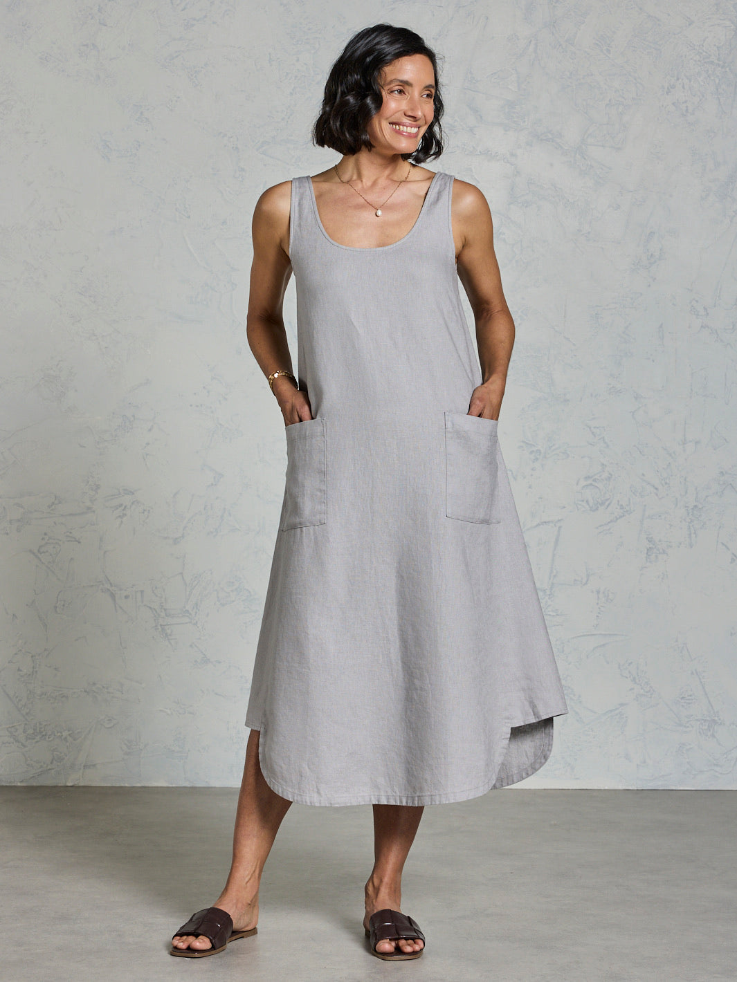 Laurel Linen Dress Fog