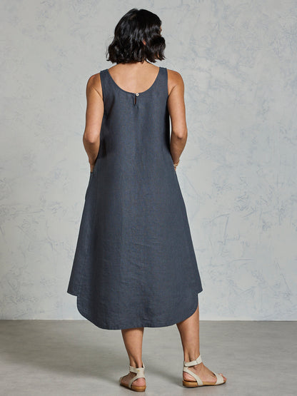 Laurel Linen Dress Charcoal