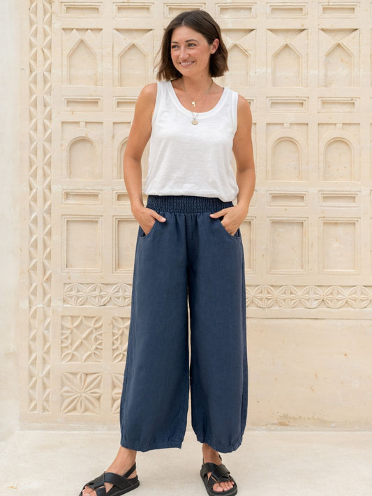 Sadhu French Linen Pants Navy