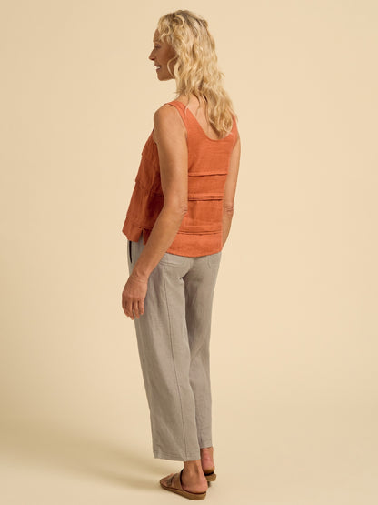 Stella Linen Top Rust