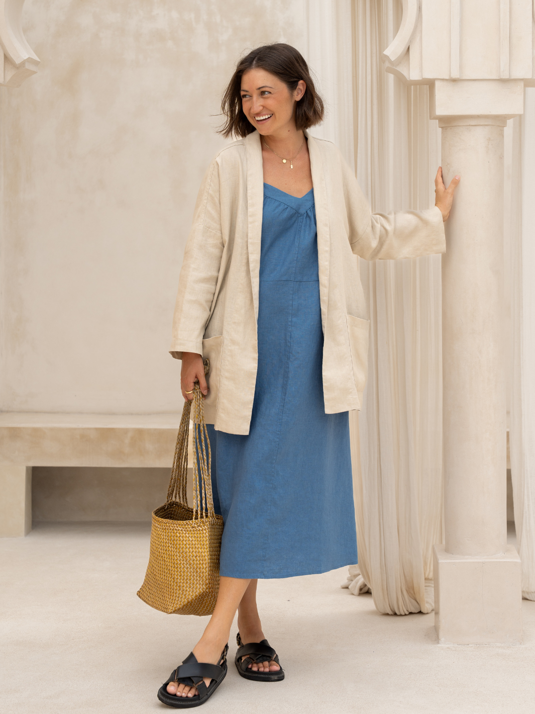 Ios Linen Jacket Stone