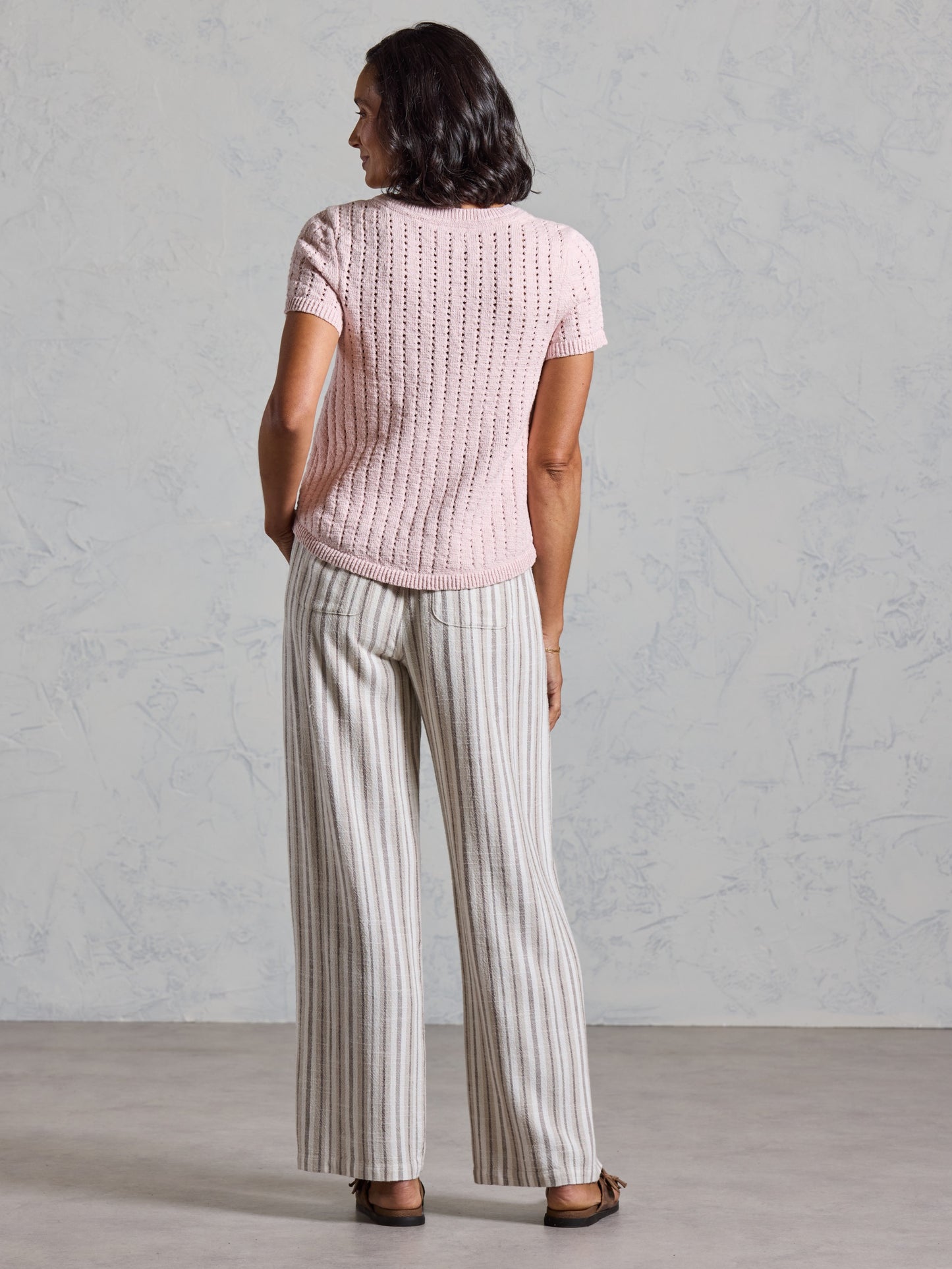 Agni Cotton Linen Knit Top Rosewater