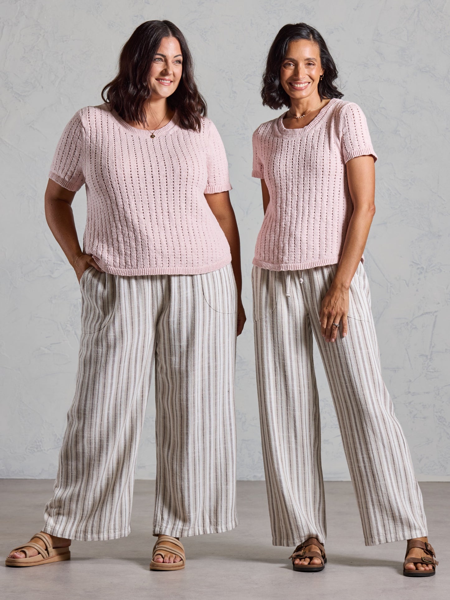 Agni Cotton Linen Knit Top Rosewater