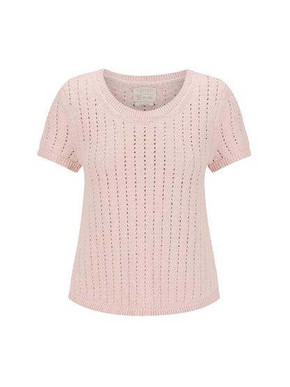 Agni Cotton Linen Knit Top Rosewater