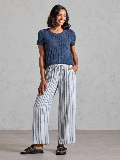 Jolie Linen Blend Pants Coastal Blue